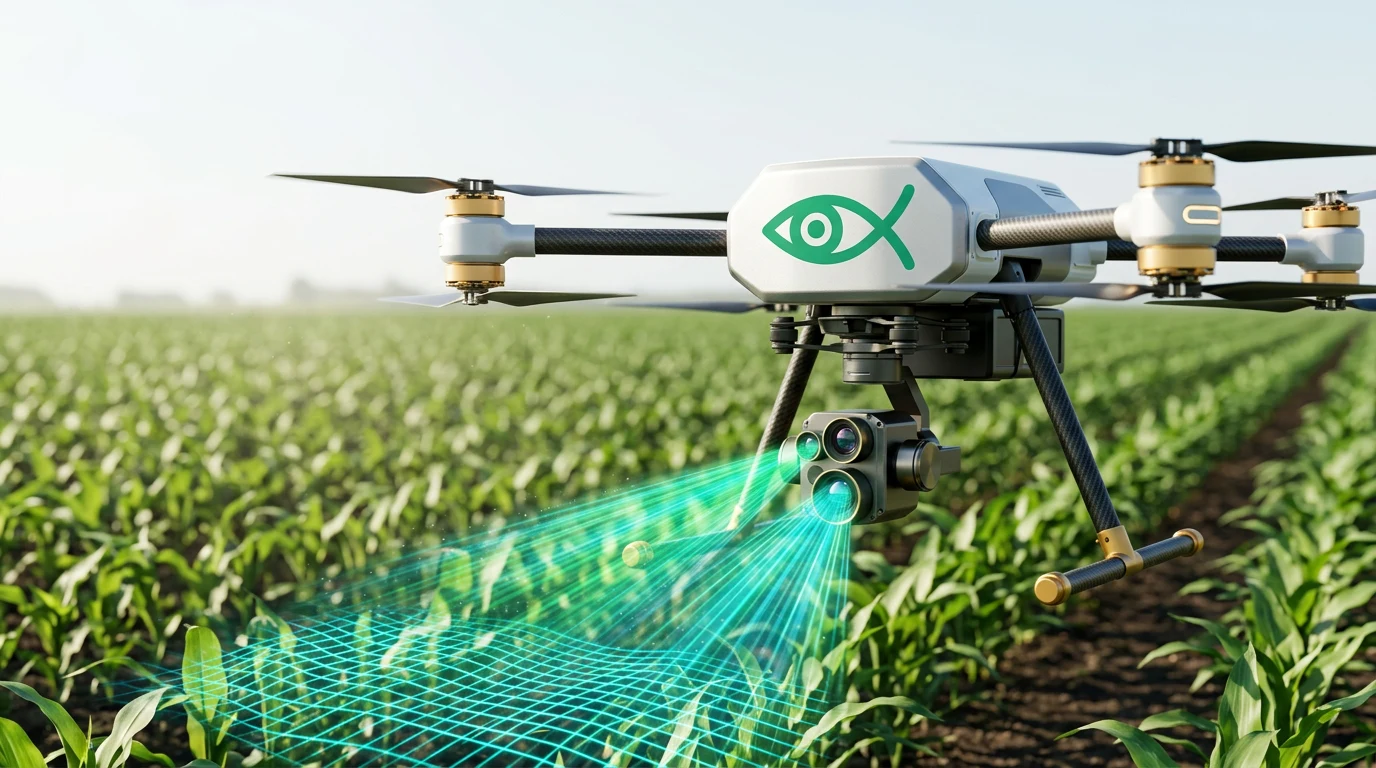 AI-powered drone with hyperspectral scanning beam